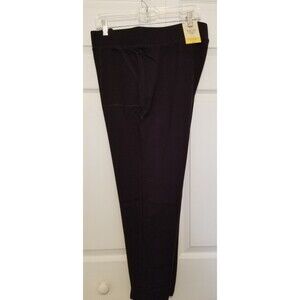 Women's Mid Rise Pants Slim Leg French Terry Navy Blue New Tags Petite XL